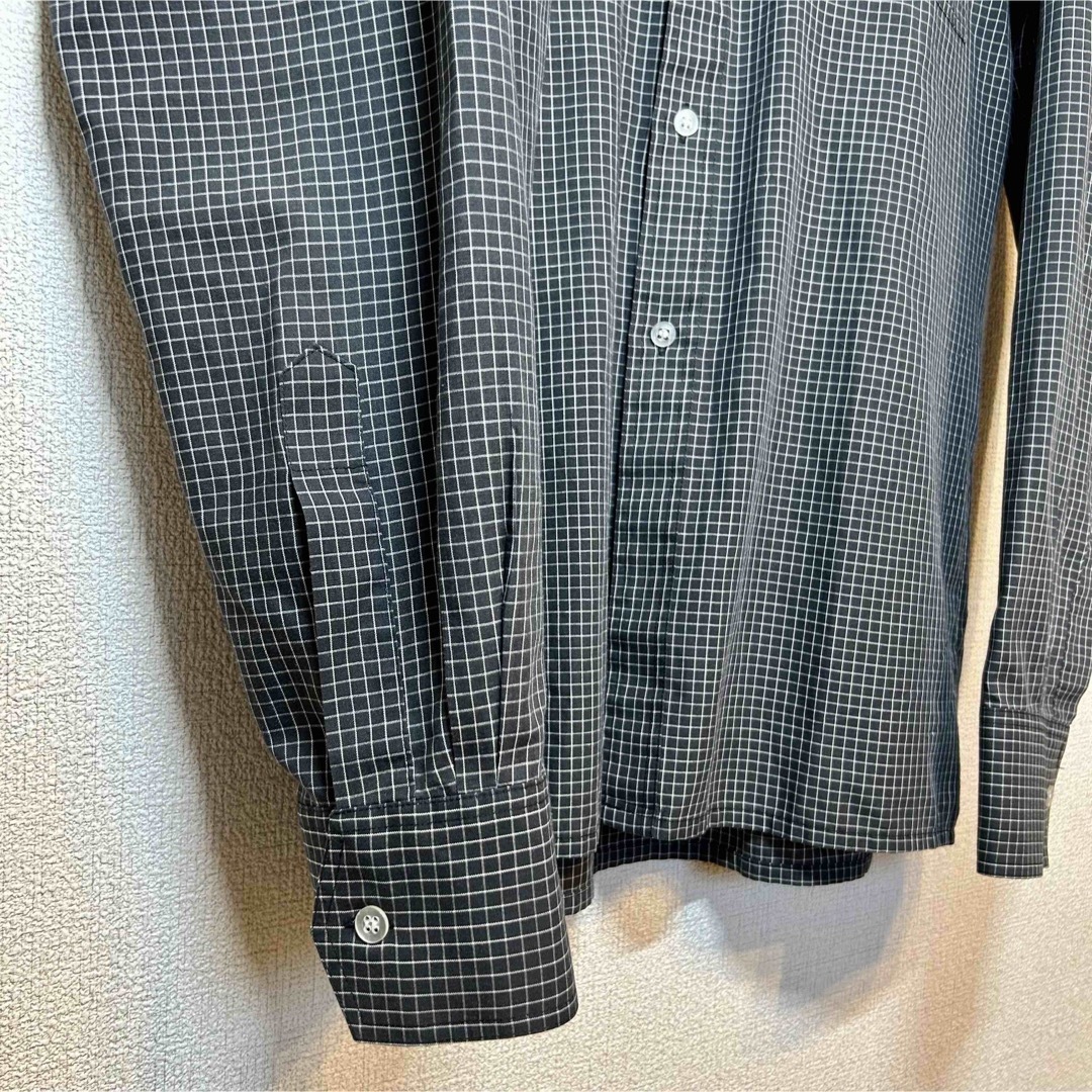 長袖シャツ　カラーキーパー　ダブルポケット　チェック　ウインドウペン メンズのトップス(シャツ)の商品写真