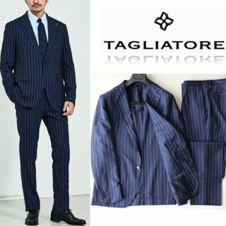 TAGLIATORE - 新品【タリアトーレ】SUPER130's ストライプ 2Bスーツ 茶