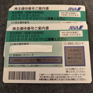 エーエヌエー(ゼンニッポンクウユ)(ANA(全日本空輸))のANA 株主優待券　2枚(航空券)