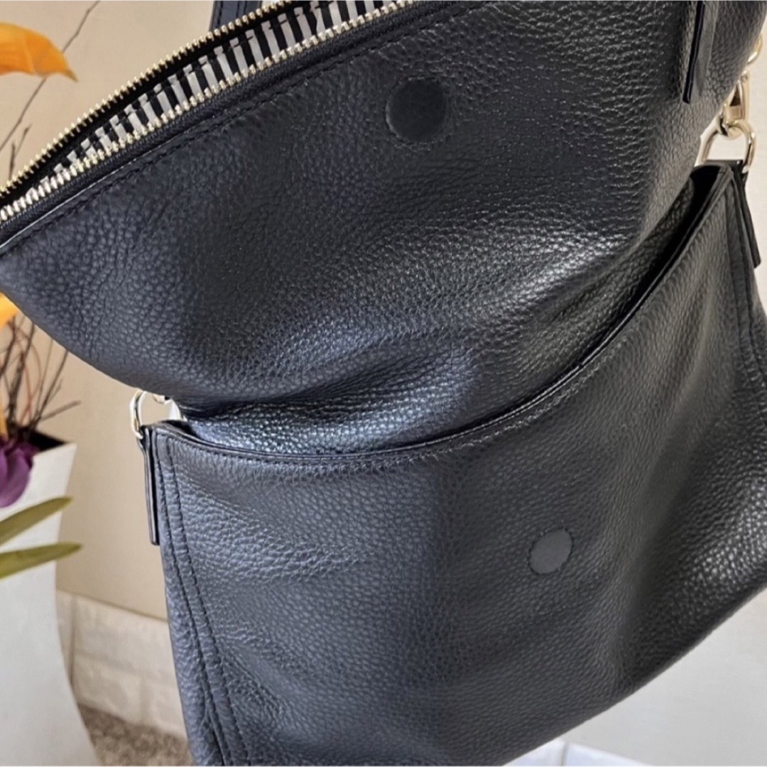 極美品!Kate Spade ケイトスペード 牛革 ショルダー バッグ 黒