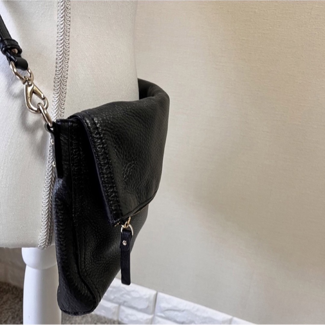極美品!Kate Spade ケイトスペード 牛革 ショルダー バッグ 黒