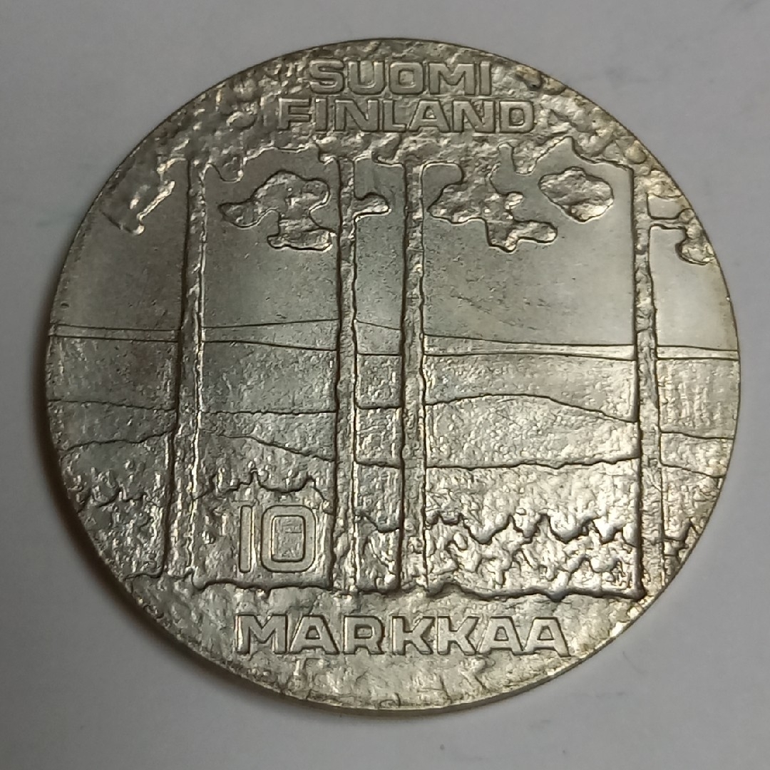 フィンランド　10マラッカ　銀貨　1975年 エンタメ/ホビーの美術品/アンティーク(その他)の商品写真