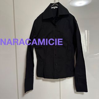 ナラカミーチェ(NARACAMICIE)の美品　ナラカミーチェ　NARACAMICIE 長袖シャツ　ブラック　黒　コットン(シャツ/ブラウス(長袖/七分))