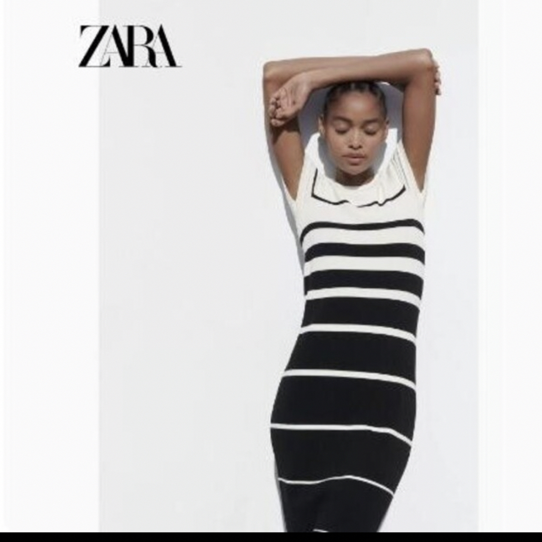 ZARA(ザラ)のZARA ロングストライプワンピース M レディースのワンピース(ロングワンピース/マキシワンピース)の商品写真