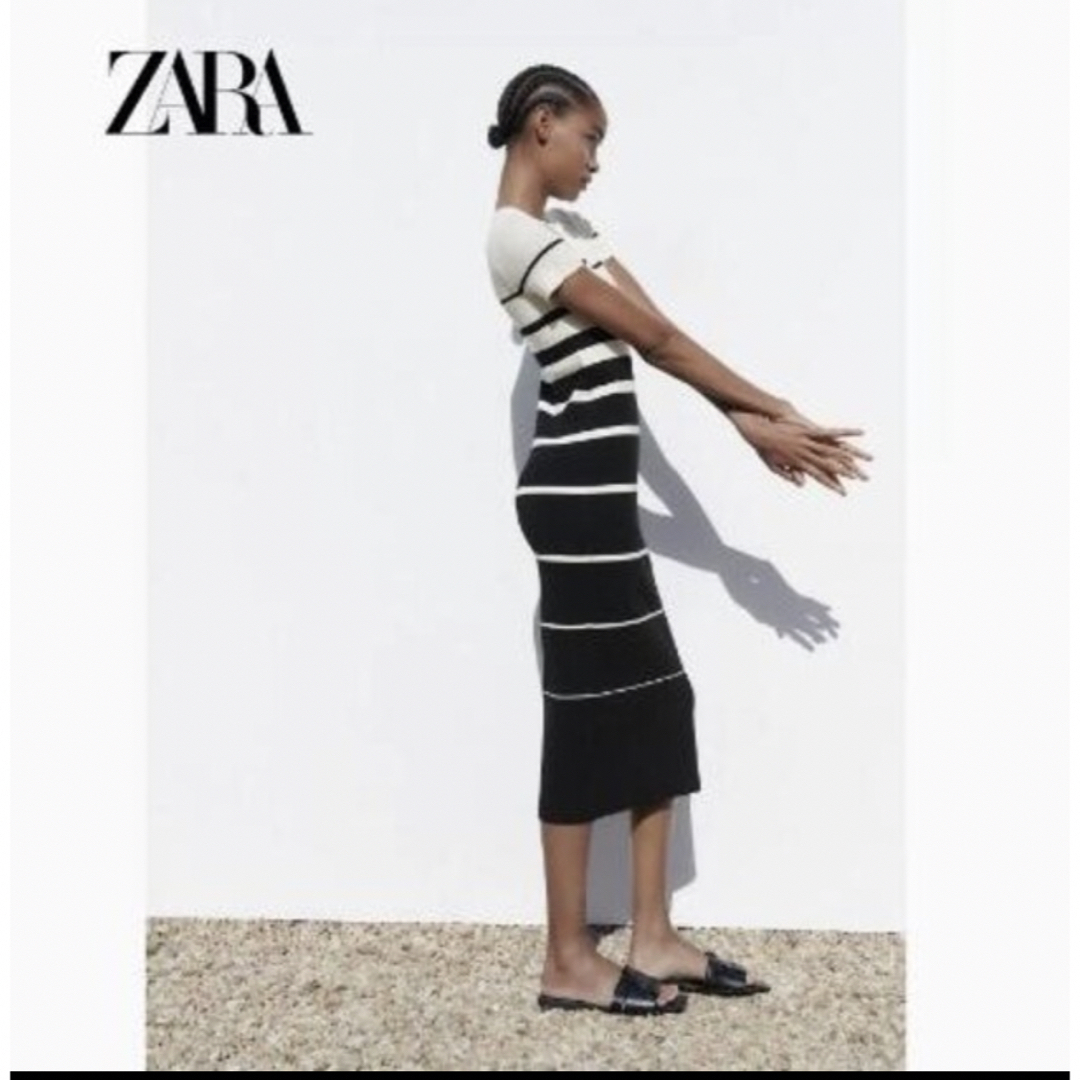 ZARA(ザラ)のZARA ロングストライプワンピース M レディースのワンピース(ロングワンピース/マキシワンピース)の商品写真