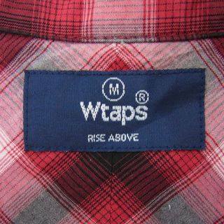 WTAPS ダブルタップス 半袖シャツ 101GWDT-SHM03 ロゴタブ チェック 半袖 シャツ レッド系 S