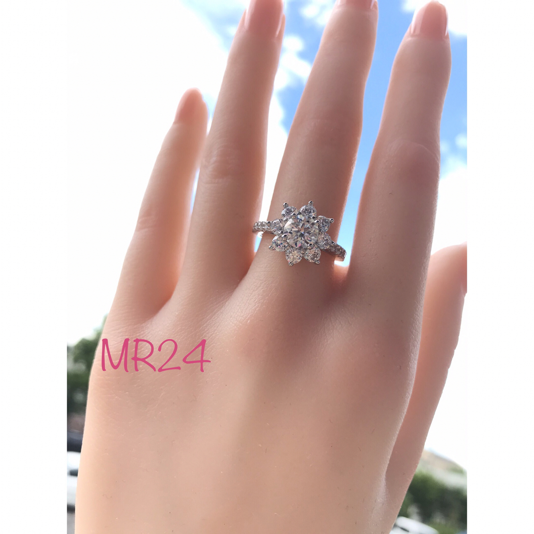 MR24／10.5号 1ct 6.5㎜ モアサナイト リング ♡ シルバー925 2