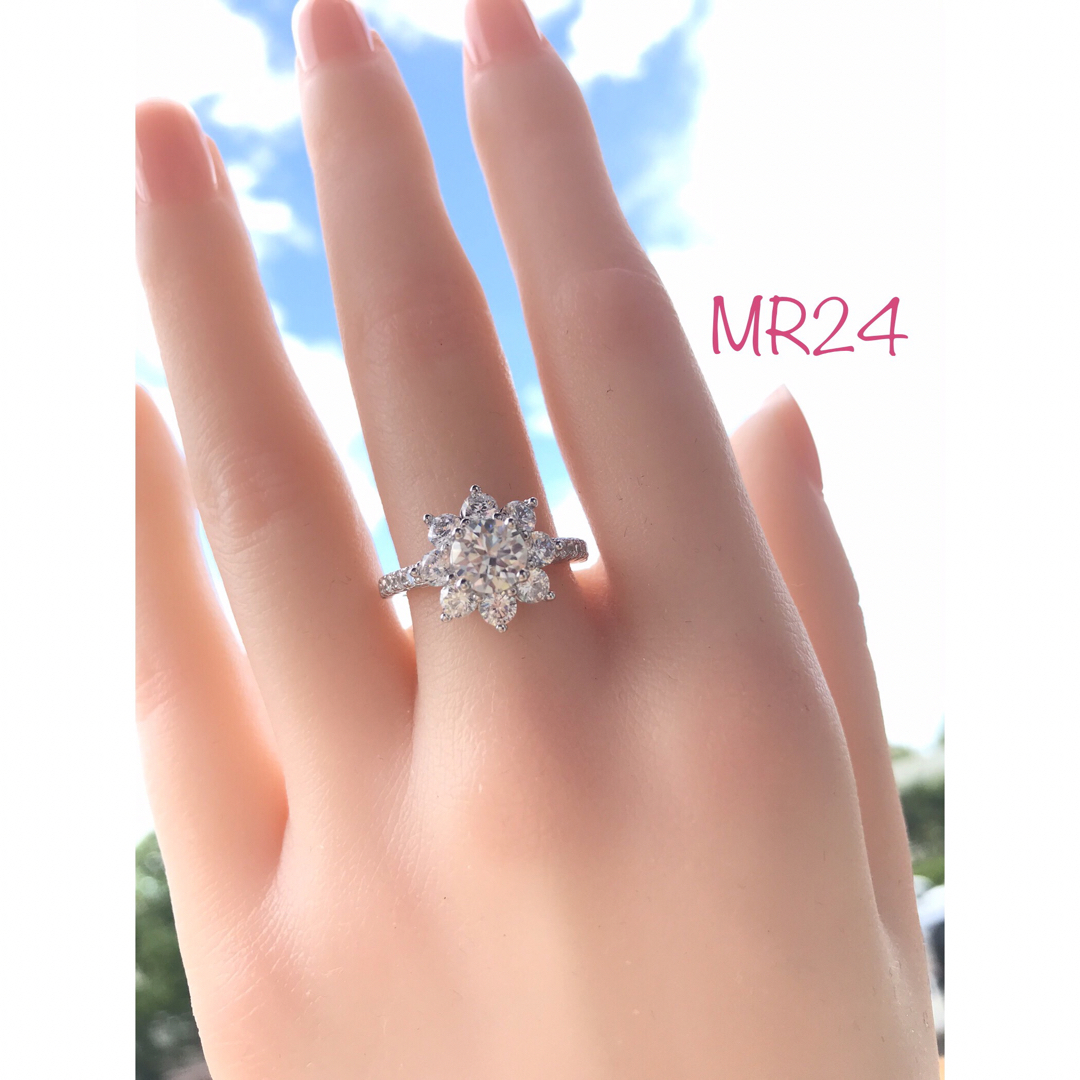 MR24／10.5号 1ct 6.5㎜ モアサナイト リング ♡ シルバー925 3