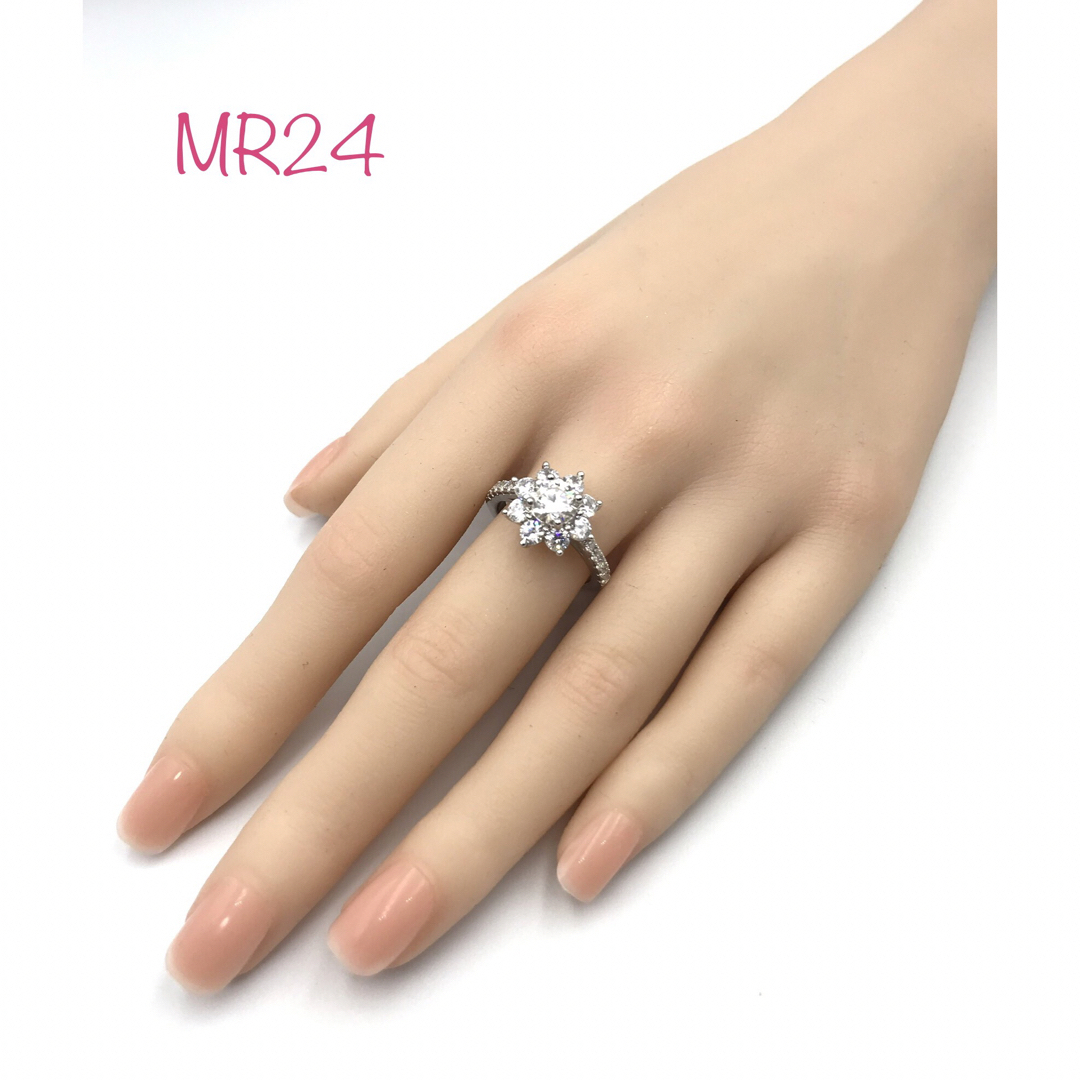 MR24／10.5号 1ct 6.5㎜ モアサナイト リング ♡ シルバー925 8