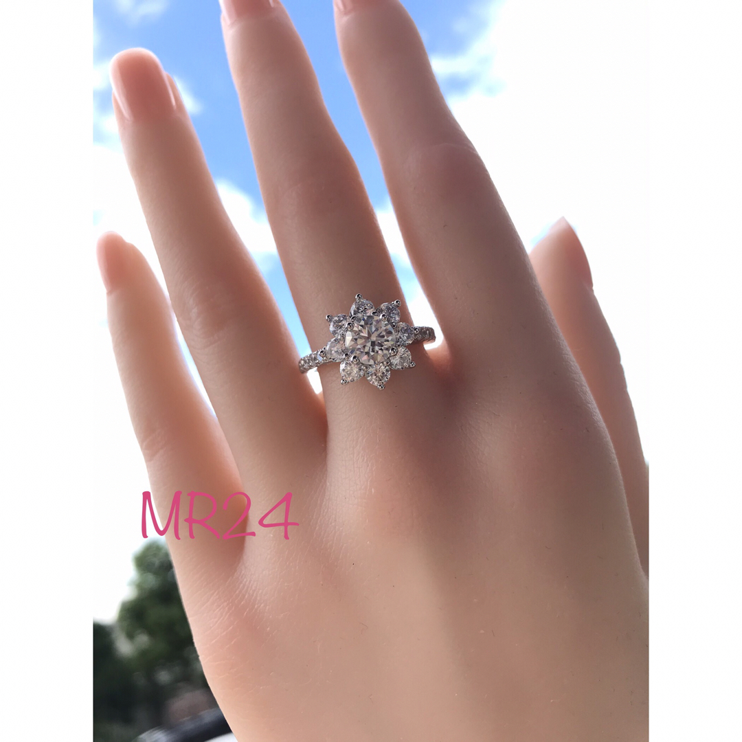 MR24／11号 1ct 6.5㎜ モアサナイト リング ♡ シルバー925 レディースのアクセサリー(リング(指輪))の商品写真