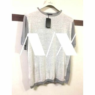 アルマーニエクスチェンジ(ARMANI EXCHANGE)の【　A / X   】リネンTシャツ   L(ニット/セーター)