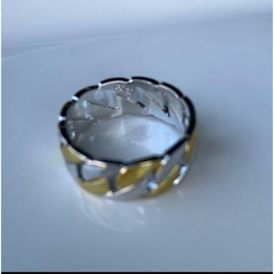 指輪　メンズ　16号　リング　ゴールド　シルバー　ゴージャス　ラグジュアリー メンズのアクセサリー(リング(指輪))の商品写真