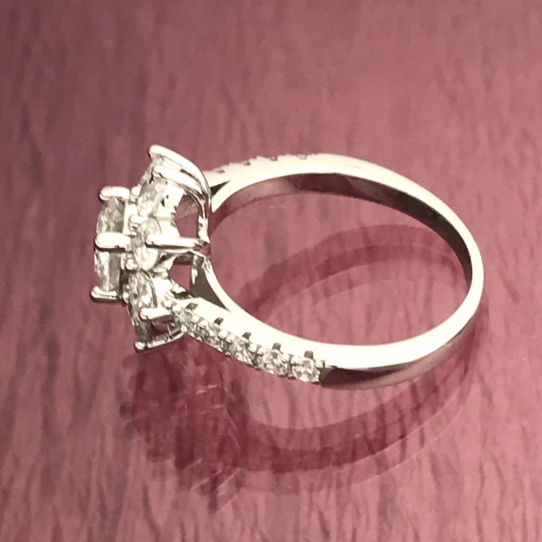 MR24／14.5号 1ct 6.5㎜ モアサナイト リング ♡ シルバー925 レディースのアクセサリー(リング(指輪))の商品写真