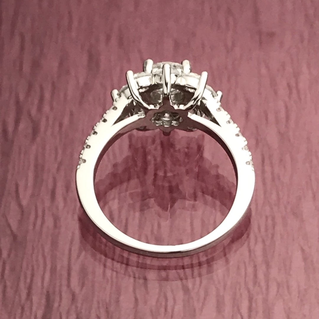 MR24／14.5号 1ct 6.5㎜ モアサナイト リング ♡ シルバー925 レディースのアクセサリー(リング(指輪))の商品写真