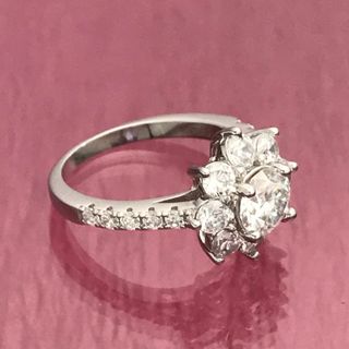 MR24／17号 1ct 6.5㎜ モアサナイト リング ♡ シルバー925