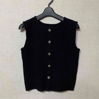 マウジー(moussy)のMOUSSY マウジー　サマー　夏　ノースリーブニット　黒　フリー(ニット/セーター)