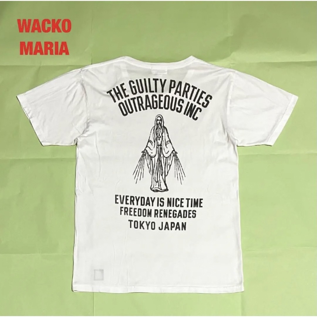 【人気】WACKO MARIA　ワコマリア　半袖Tシャツ　マリア　バックプリント