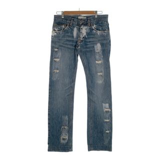 ドルチェアンドガッバーナ ダメージ加工 ストレートデニムパンツ 44