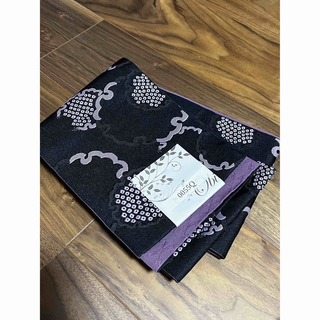 【新品未使用】半幅帯　雪輪　紫色　リバーシブル　 レディースの水着/浴衣(帯)の商品写真