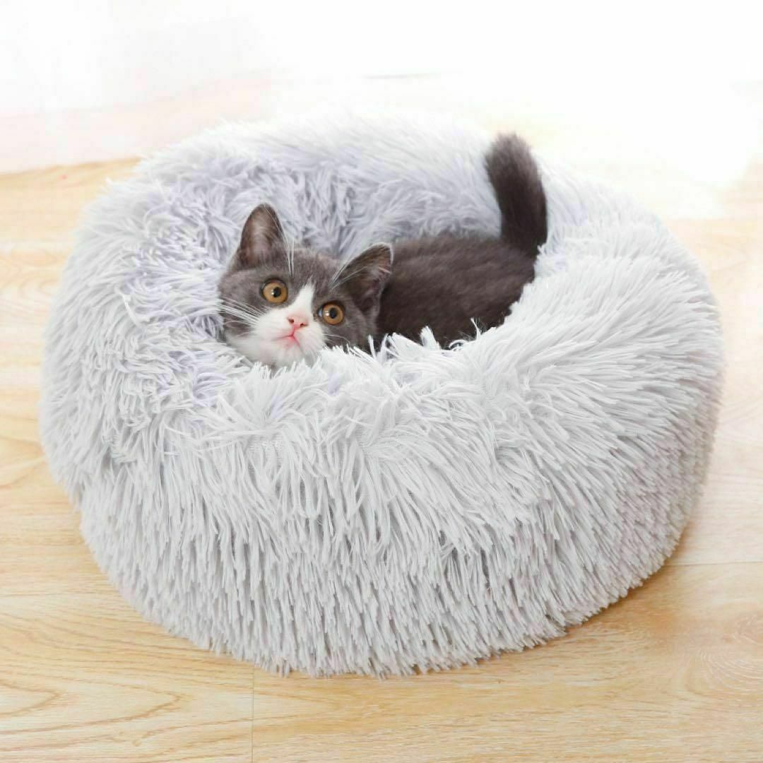 薄グレー　ペットベット　猫ベッド 犬ベッド 猫クッションベッド 丸型 洗える その他のペット用品(猫)の商品写真