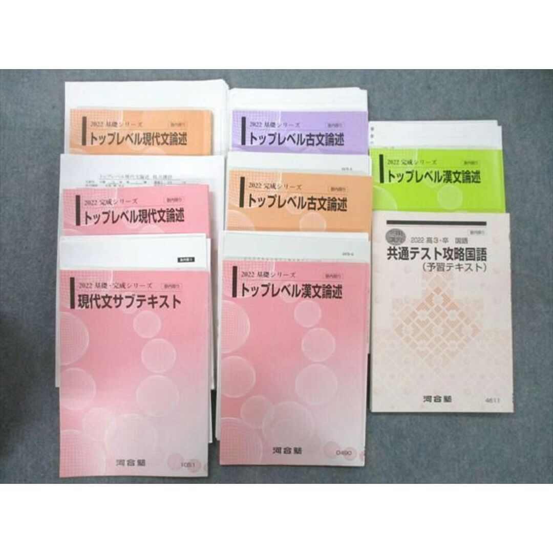 UK26-088 河合塾 トップレベル現代文/古文/漢文論述/共通テスト攻略国語/サブテキスト等 テキスト通年セット 2022 計8冊 78R0D