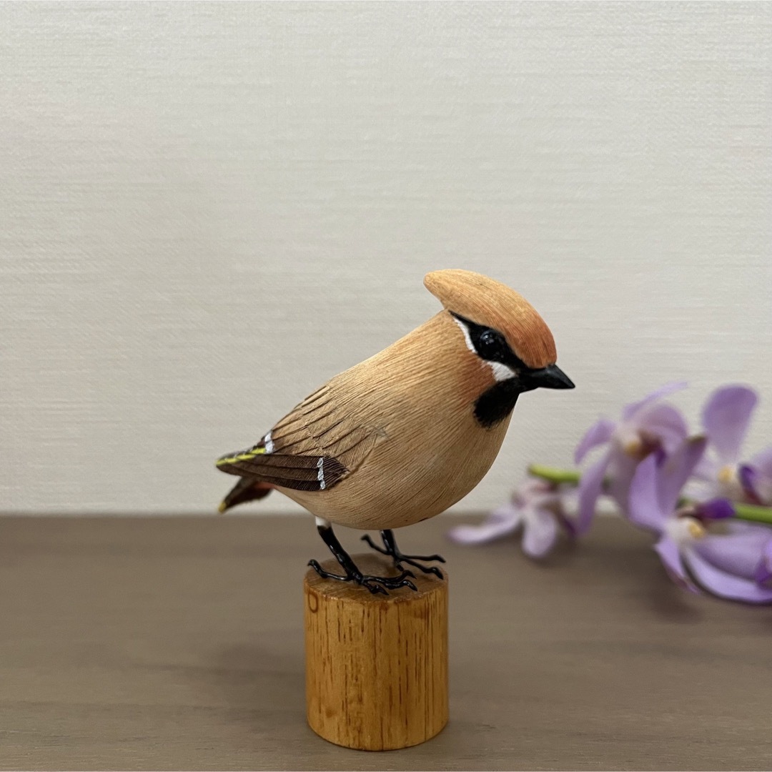 本物の製品を販売する 野鳥彫刻 フクロウ 8㎝ 作者ituo - 美術品
