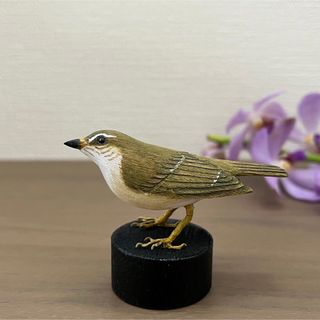 野鳥彫刻 エゾムシクイ 作者ituo(彫刻/オブジェ)