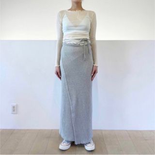 エディットフォールル(EDIT.FOR LULU)のbaserange brig skirt リブ 巻きスカート(ロングスカート)