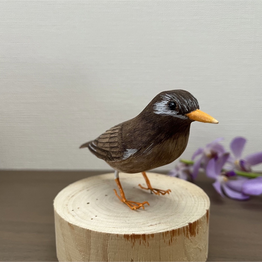 野鳥彫刻 ムクドリ作者ituoの通販 by ひろ's shop｜ラクマ