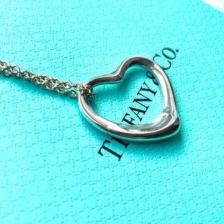 美品 鏡面仕上げ Tiffany オープンハート Mサイズ ネックレス-