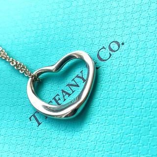 美品 鏡面仕上げ Tiffany オープンハート Mサイズ ネックレス-