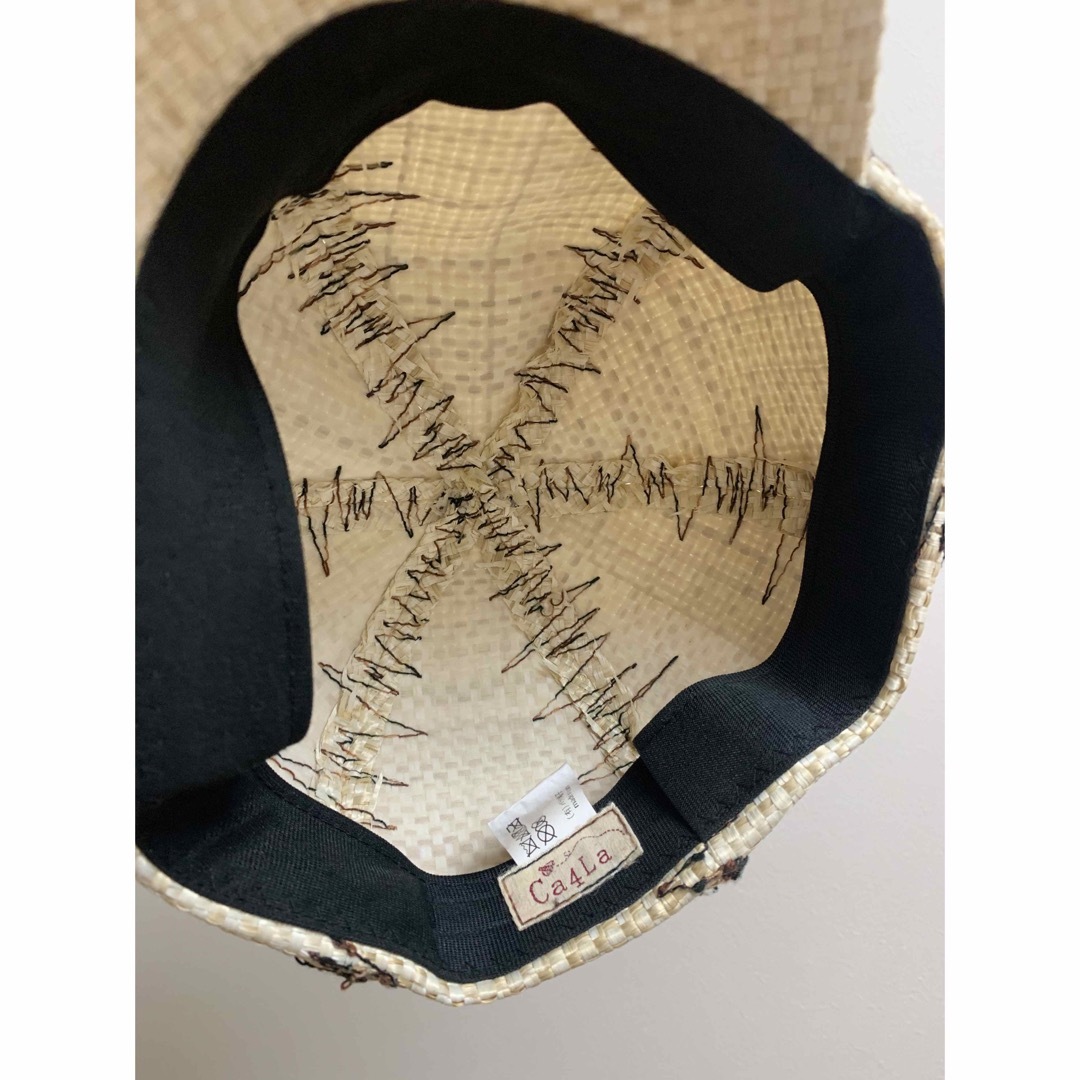 CA4LA 麦わら帽子 麦わらキャップ 刺繍