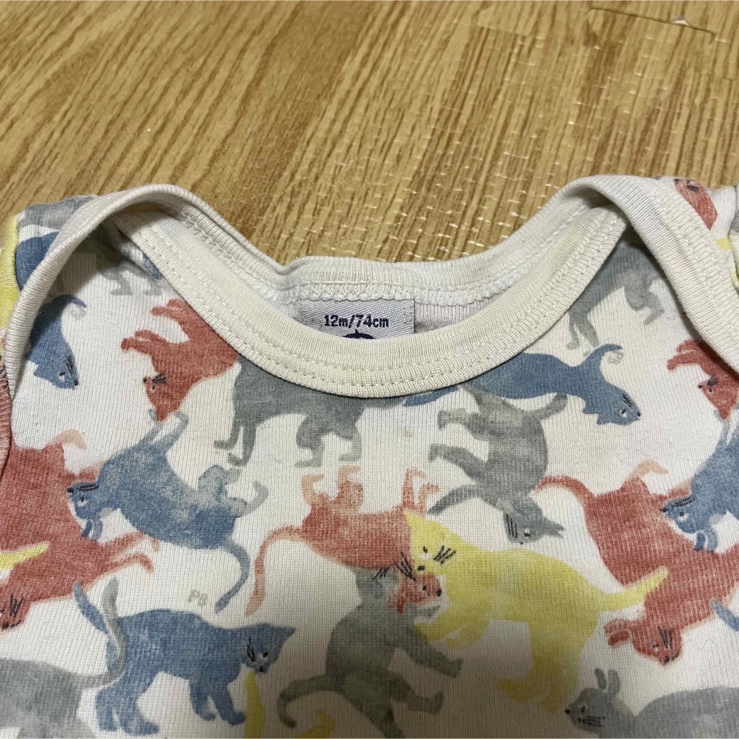 PETIT BATEAU(プチバトー)のプチバトー ロンパース肌着 12m 3枚セット キッズ/ベビー/マタニティのベビー服(~85cm)(肌着/下着)の商品写真