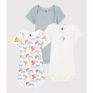 プチバトー(PETIT BATEAU)のプチバトー ロンパース肌着 12m 3枚セット(肌着/下着)