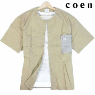コーエン(coen)の【coen/コーエン】COEN × SMITH'S ノーカラー 半袖シャツ・XL(シャツ)