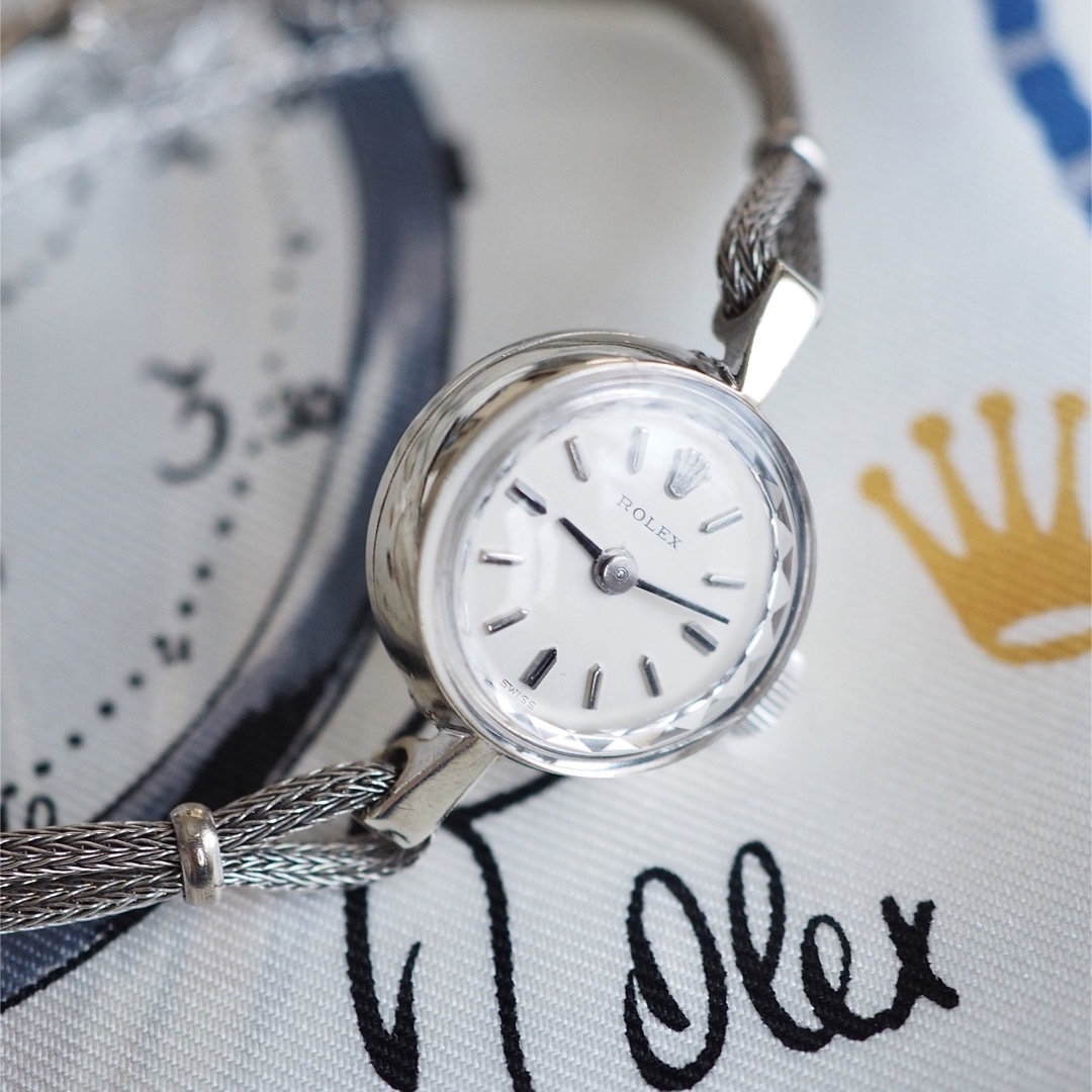 ROLEX(ロレックス)の美品✨ロレックス K14WG 金無垢 カットガラス 2way カクテルウォッチ  レディースのファッション小物(腕時計)の商品写真