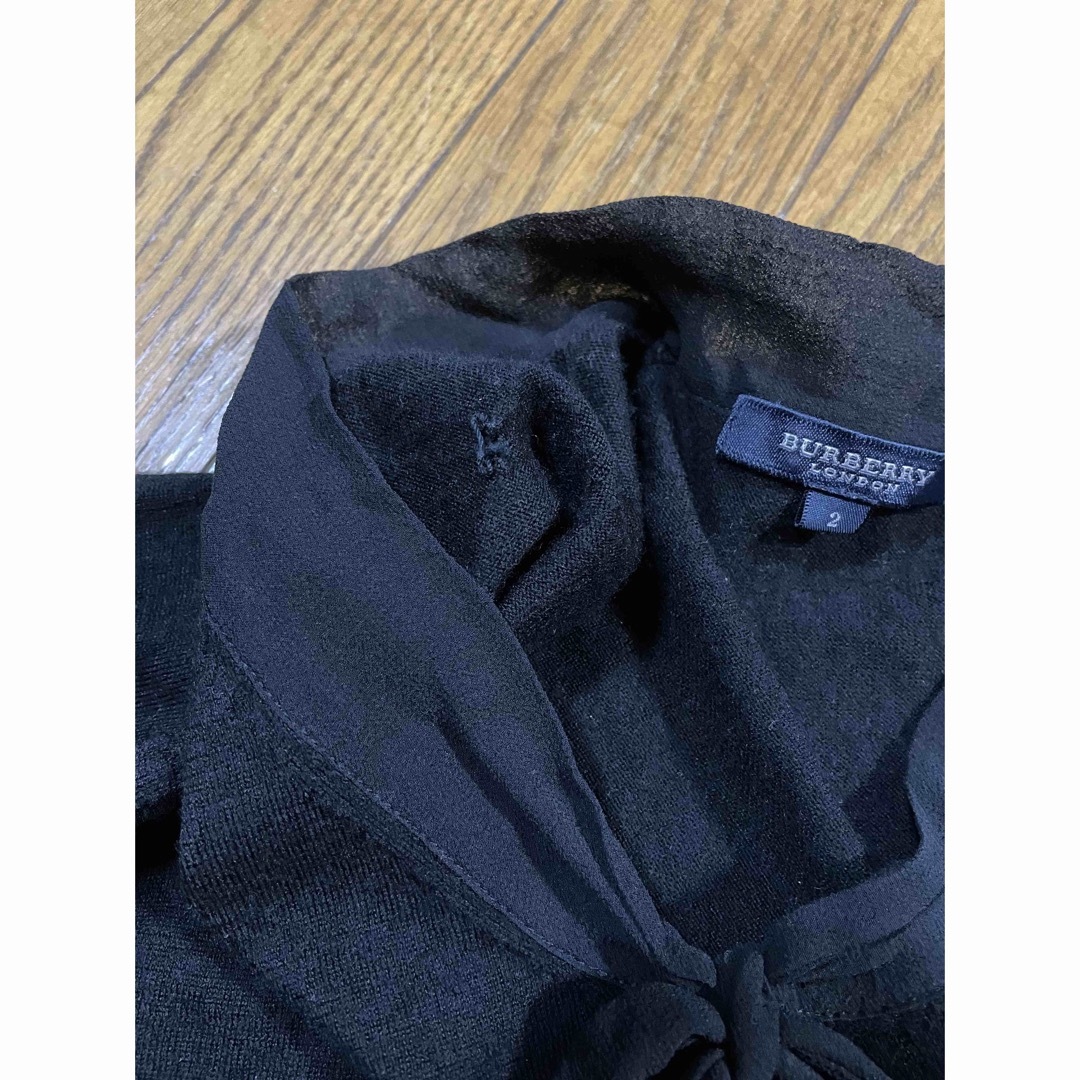 BURBERRY BLUE LABEL(バーバリーブルーレーベル)の訳あり品❗️BURBERRY LONDON ❣️M ブラック レディースのトップス(Tシャツ(長袖/七分))の商品写真