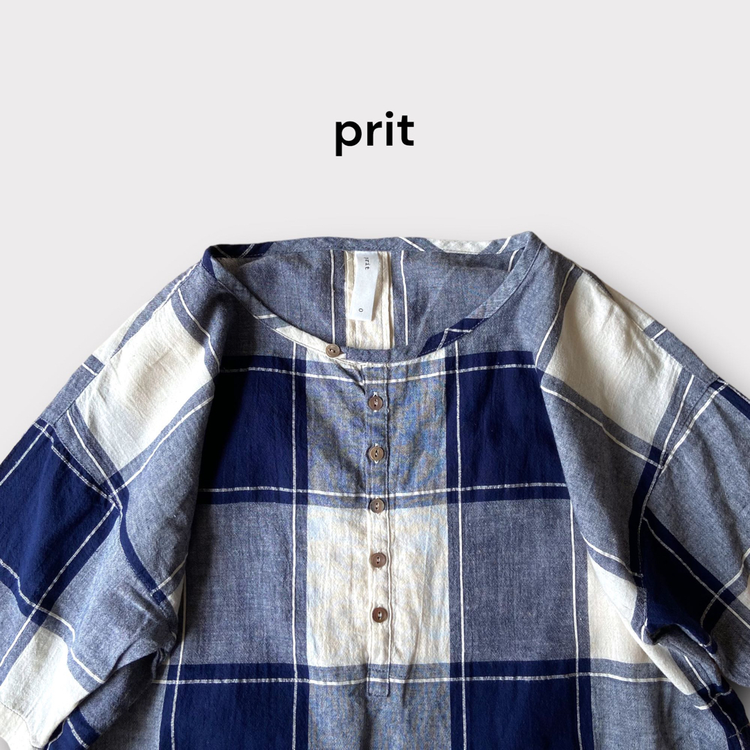 Plit(プリット)のprit プリット 半袖シャツ ブラウス レディース コットンリネン レディースのトップス(シャツ/ブラウス(半袖/袖なし))の商品写真