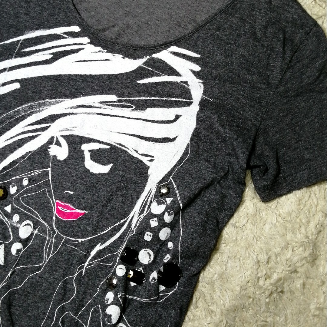 DIESEL - ☆DIESEL ディーゼル☆ストーン付き Tシャツ グレー S 希少