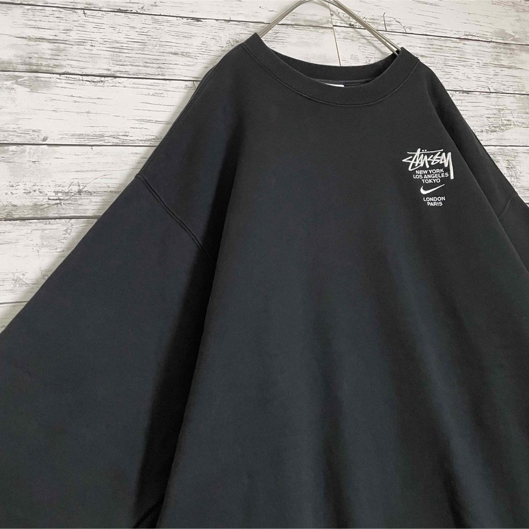 人気デザイン】ステューシー ナイキ スウェット 刺繍ロゴ 即完売 入手困難-