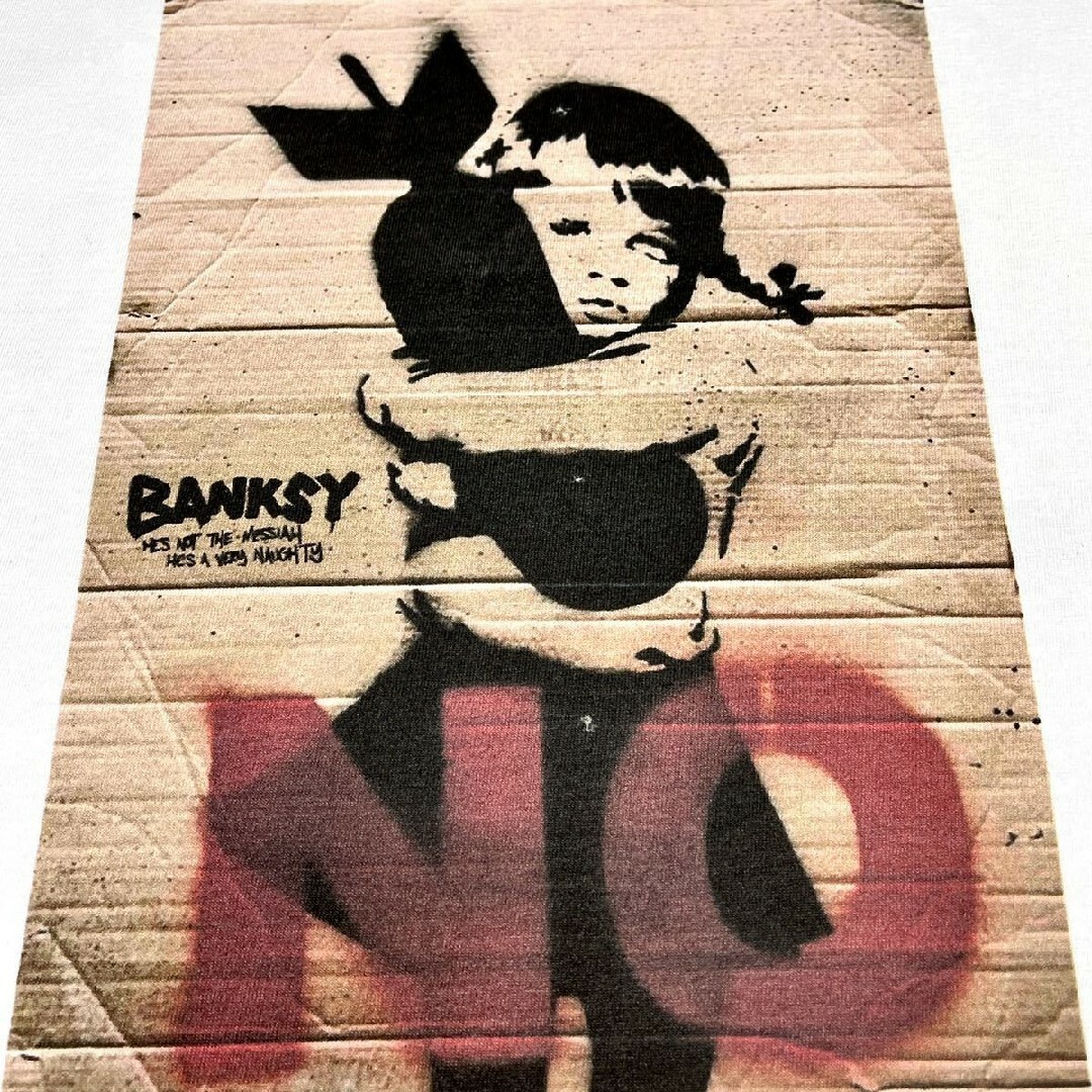 新品 BANKSY バンクシー NO WAR 少女と爆弾 戦争反対 Tシャツ