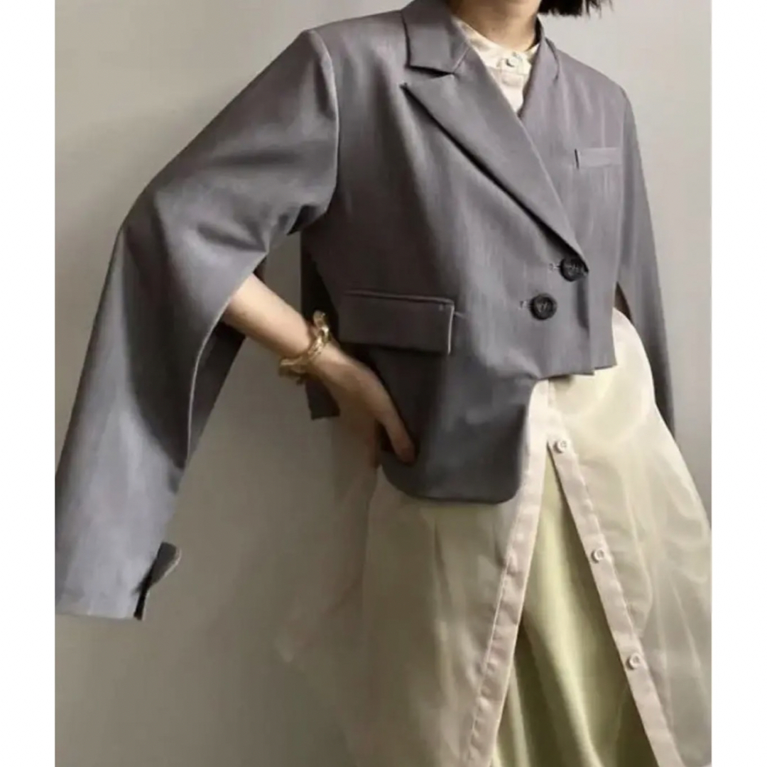Ameri VINTAGE ウエストシェイプフレアジャケット パープル Ameri VINTAGE ウエストシェイプフレアジャケット パープル