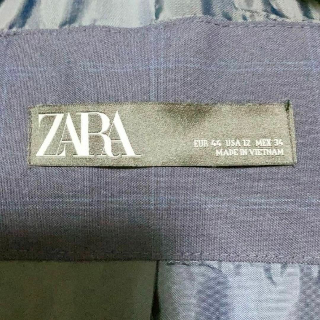 ZARA(ザラ)の希少☆極美品 ZARA ノーカラージャケット ウィンドペンチェック EUR44 レディースのジャケット/アウター(ノーカラージャケット)の商品写真