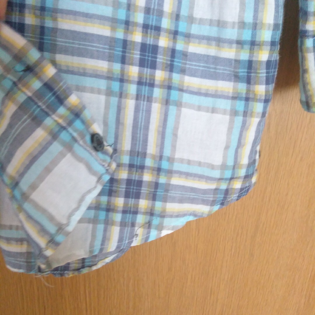 LEPSIM(レプシィム)のレプシィム　七分丈ブラウス　シャツ　水色ブルーチェック レディースのトップス(シャツ/ブラウス(長袖/七分))の商品写真