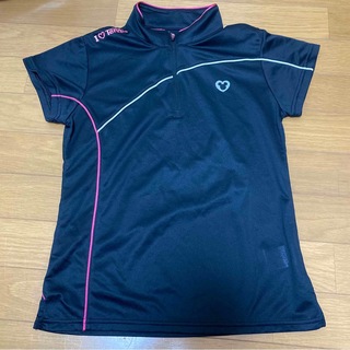 イグニオ(Ignio)のIGNIO テニスシャツ　ブラック　ジュニアSサイズ(ウェア)