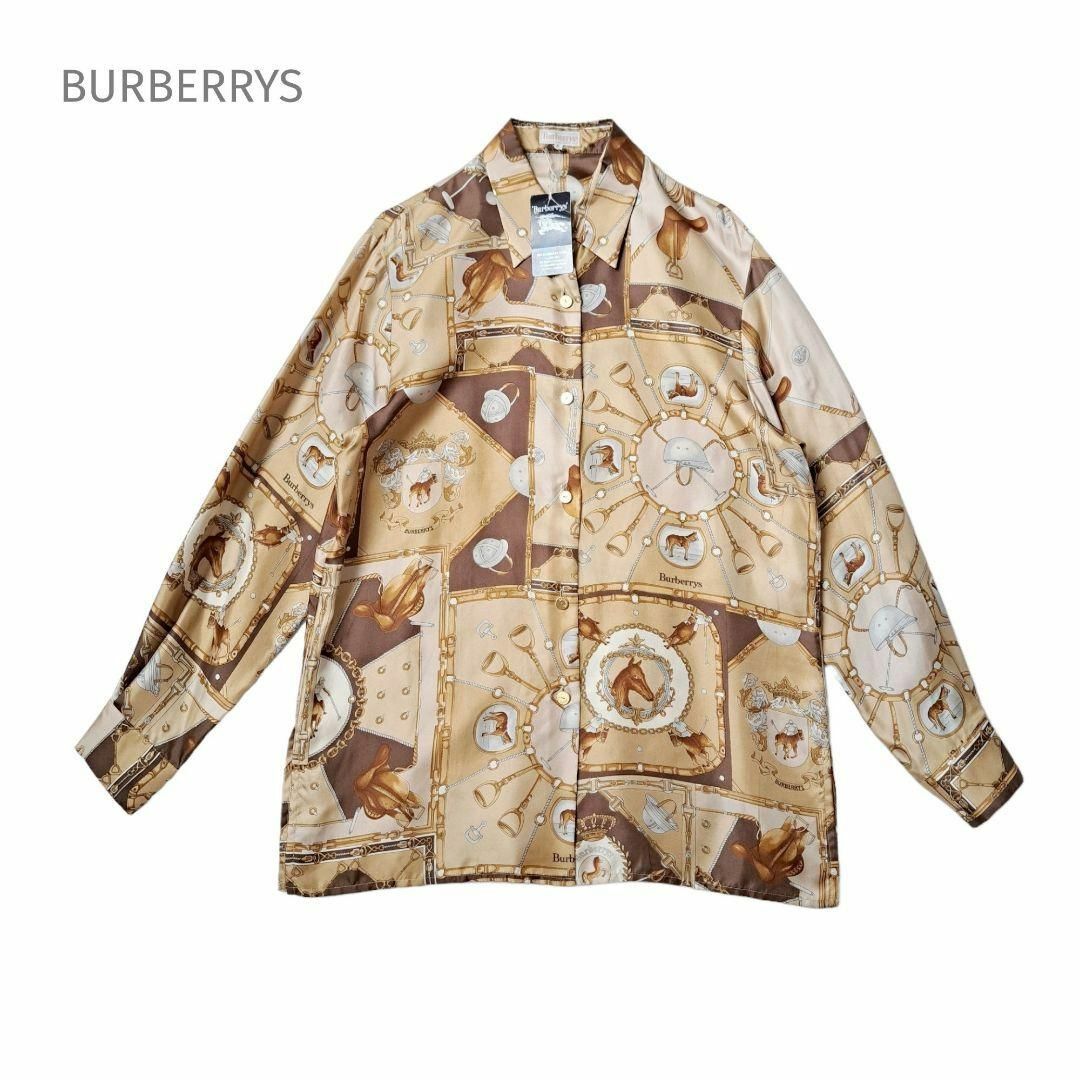 新品タグ付き Burberrys バーバリーズ シルクブラウス シャツ M