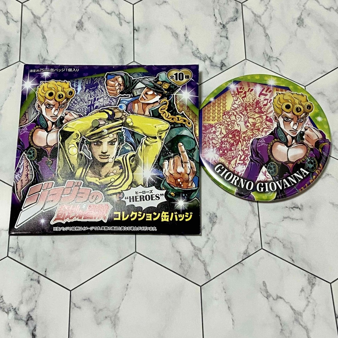 JOJO(ジョジョ)のジョルノ　缶バッジ エンタメ/ホビーのアニメグッズ(バッジ/ピンバッジ)の商品写真