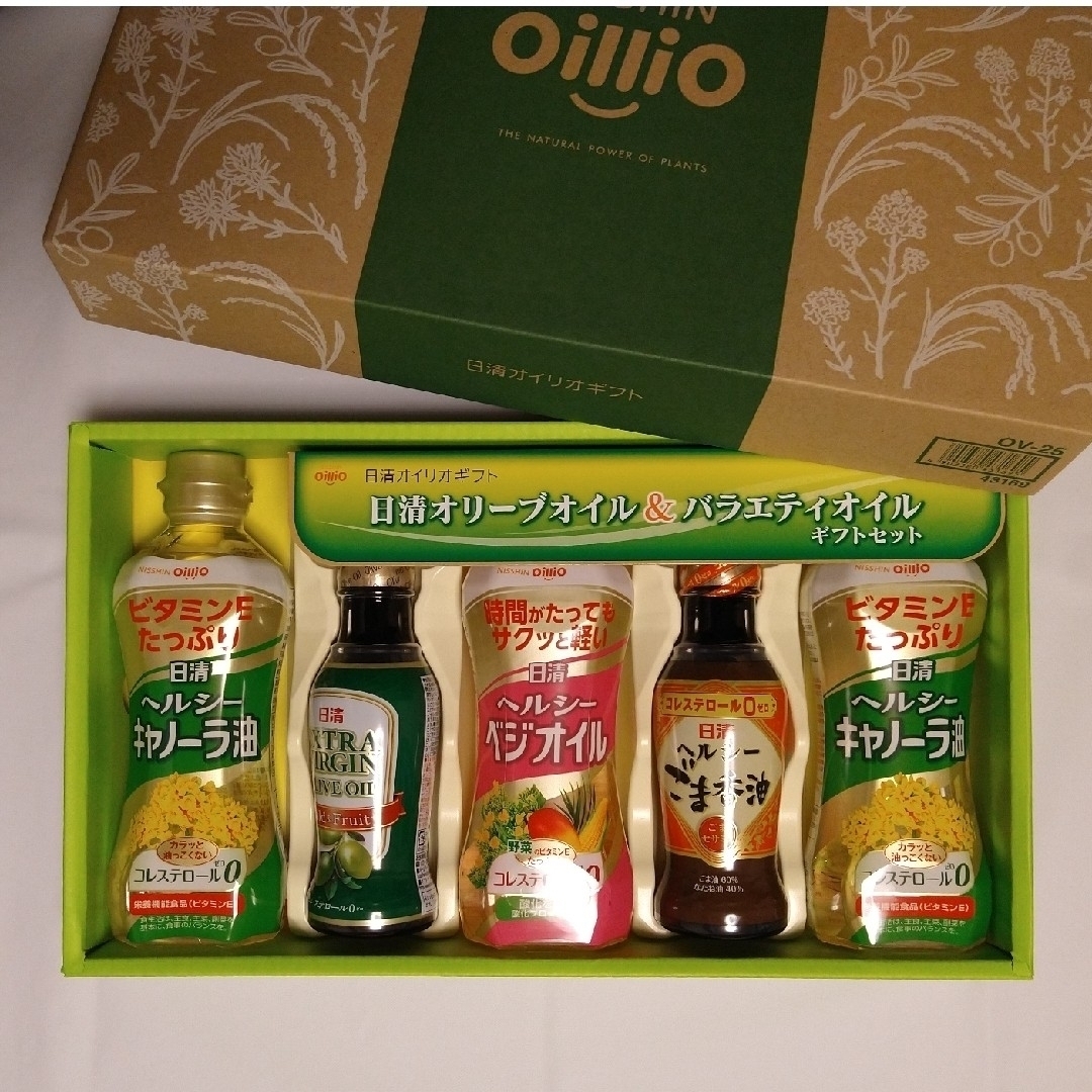 日清オイリオ ギフト OV-25　食用油 詰合せ（5本セット） 食品/飲料/酒の食品(調味料)の商品写真