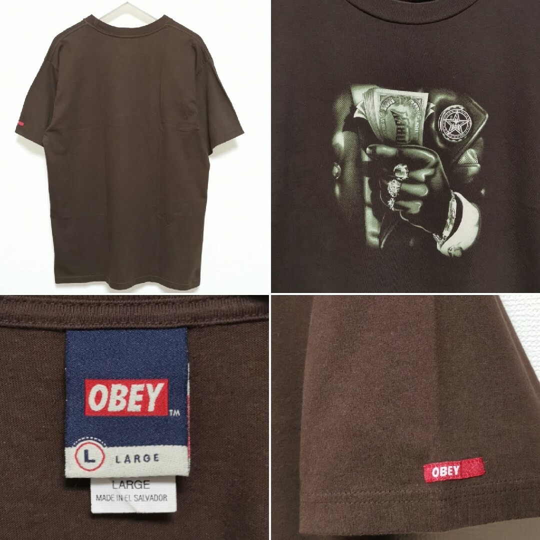 OBEY(オベイ)のL 00s オベイ OBEY Tシャツ ハスラー GANGSTA チカーノ メンズのトップス(Tシャツ/カットソー(半袖/袖なし))の商品写真