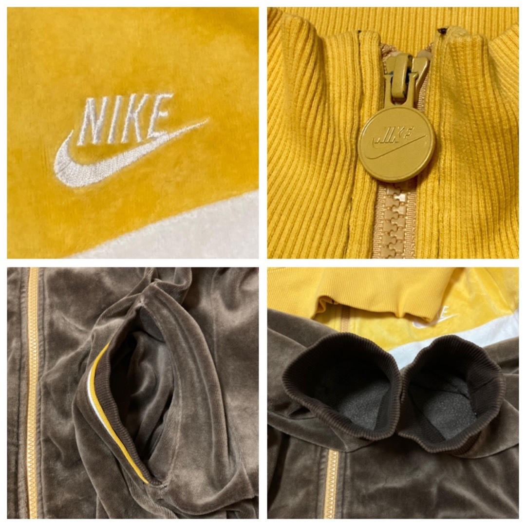 00s NIKE ベロア M トラックジャケット　ジャージ　セットアップ 上下